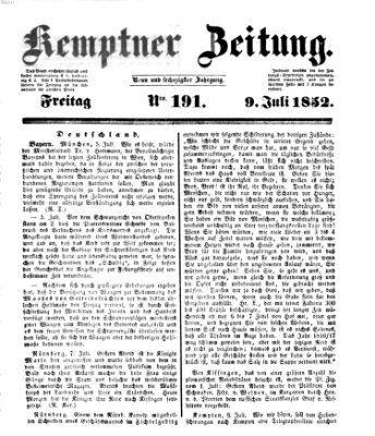 Kemptner Zeitung Freitag 9. Juli 1852