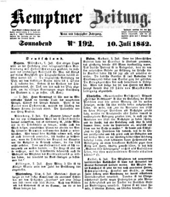 Kemptner Zeitung Samstag 10. Juli 1852