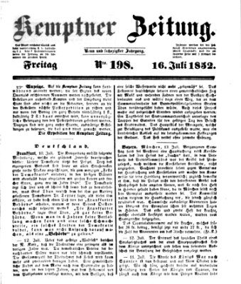 Kemptner Zeitung Freitag 16. Juli 1852