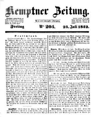 Kemptner Zeitung Freitag 23. Juli 1852
