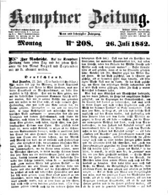 Kemptner Zeitung Montag 26. Juli 1852