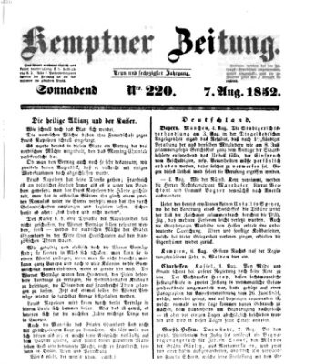 Kemptner Zeitung Samstag 7. August 1852