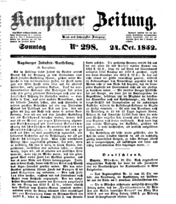 Kemptner Zeitung Sonntag 24. Oktober 1852