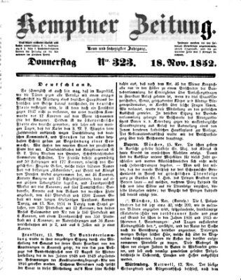 Kemptner Zeitung Donnerstag 18. November 1852