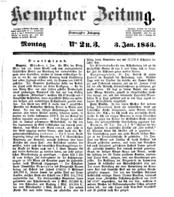 Kemptner Zeitung Montag 3. Januar 1853