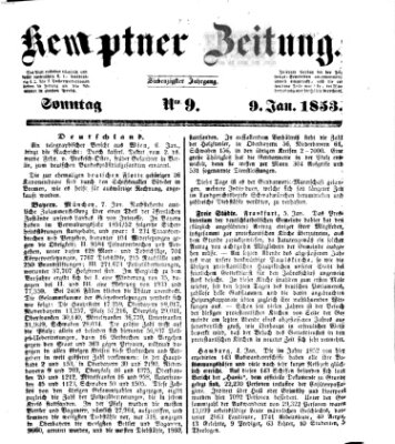 Kemptner Zeitung Sonntag 9. Januar 1853