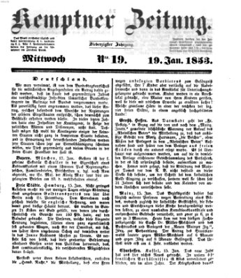 Kemptner Zeitung Mittwoch 19. Januar 1853