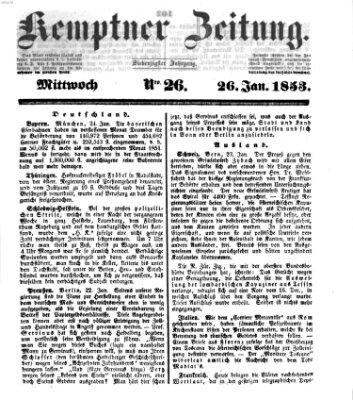 Kemptner Zeitung Mittwoch 26. Januar 1853