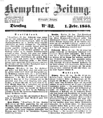 Kemptner Zeitung Dienstag 1. Februar 1853