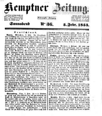 Kemptner Zeitung Samstag 5. Februar 1853