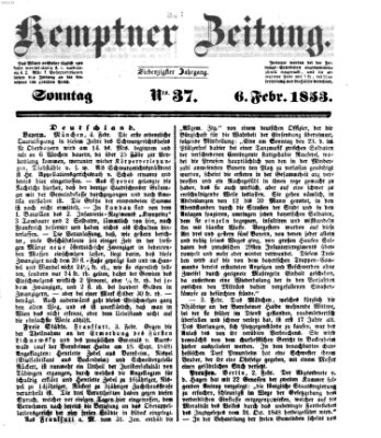 Kemptner Zeitung Sonntag 6. Februar 1853