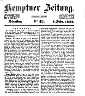 Kemptner Zeitung Dienstag 8. Februar 1853