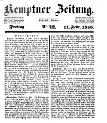 Kemptner Zeitung Freitag 11. Februar 1853