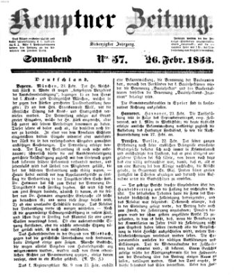 Kemptner Zeitung Samstag 26. Februar 1853