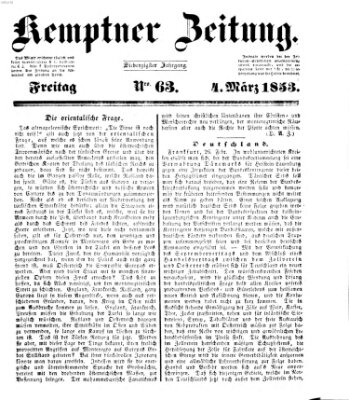 Kemptner Zeitung Freitag 4. März 1853