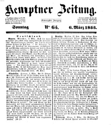 Kemptner Zeitung Sonntag 6. März 1853