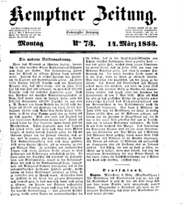 Kemptner Zeitung Montag 14. März 1853