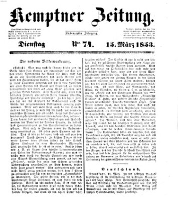 Kemptner Zeitung Dienstag 15. März 1853