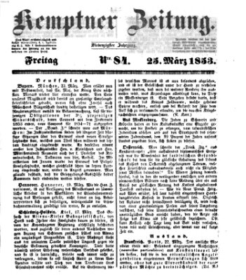 Kemptner Zeitung Freitag 25. März 1853