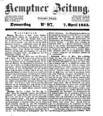 Kemptner Zeitung Donnerstag 7. April 1853