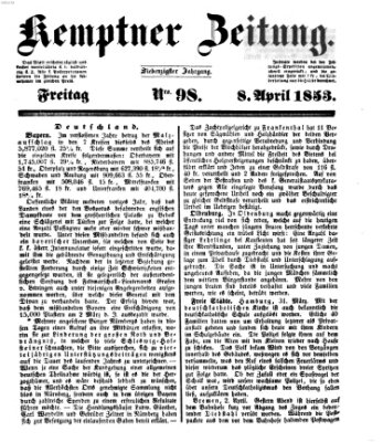 Kemptner Zeitung Freitag 8. April 1853