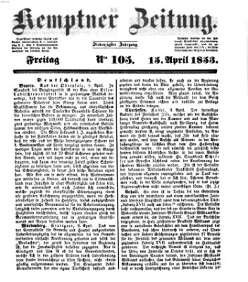 Kemptner Zeitung Freitag 15. April 1853