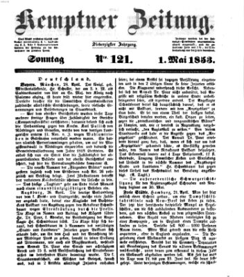 Kemptner Zeitung Sonntag 1. Mai 1853