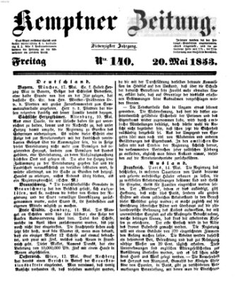 Kemptner Zeitung Freitag 20. Mai 1853