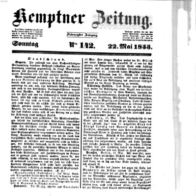 Kemptner Zeitung Sonntag 22. Mai 1853