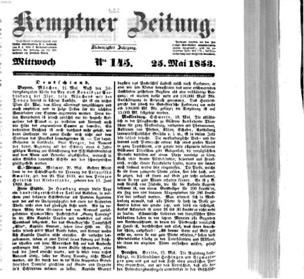 Kemptner Zeitung Mittwoch 25. Mai 1853