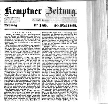 Kemptner Zeitung Montag 30. Mai 1853