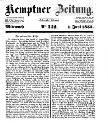 Kemptner Zeitung Mittwoch 1. Juni 1853