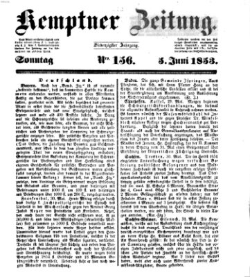 Kemptner Zeitung Sonntag 5. Juni 1853