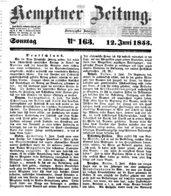 Kemptner Zeitung Sonntag 12. Juni 1853