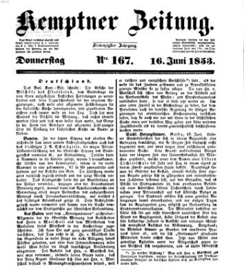 Kemptner Zeitung Donnerstag 16. Juni 1853