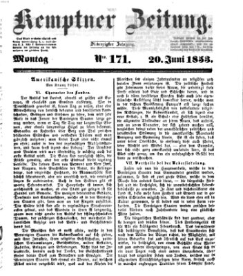 Kemptner Zeitung Montag 20. Juni 1853