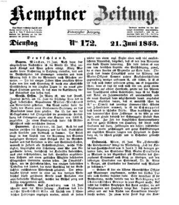 Kemptner Zeitung Dienstag 21. Juni 1853