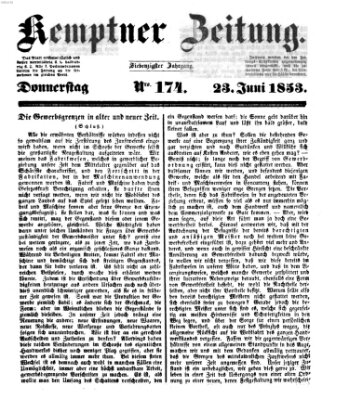 Kemptner Zeitung Donnerstag 23. Juni 1853