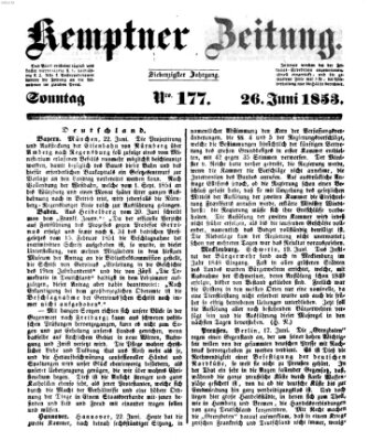 Kemptner Zeitung Sonntag 26. Juni 1853