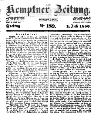 Kemptner Zeitung Freitag 1. Juli 1853