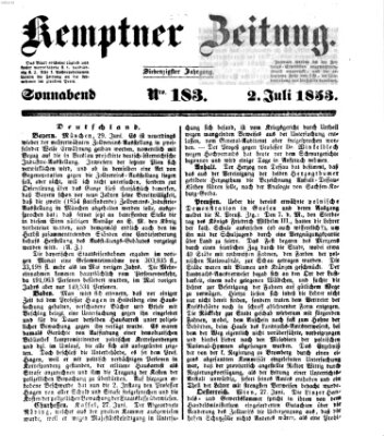 Kemptner Zeitung Samstag 2. Juli 1853