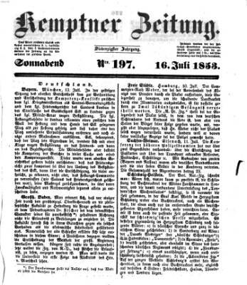 Kemptner Zeitung Samstag 16. Juli 1853