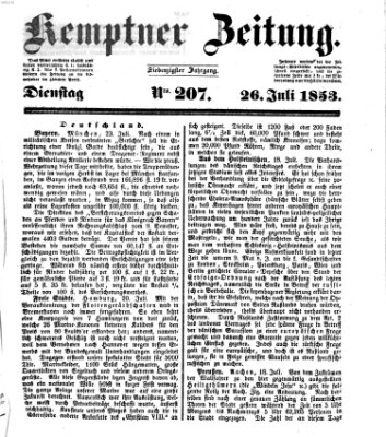 Kemptner Zeitung Dienstag 26. Juli 1853