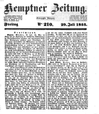 Kemptner Zeitung Freitag 29. Juli 1853