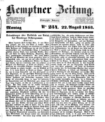 Kemptner Zeitung Montag 22. August 1853