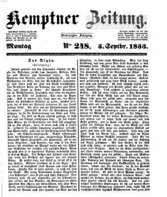 Kemptner Zeitung Montag 5. September 1853