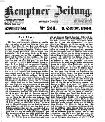 Kemptner Zeitung Donnerstag 8. September 1853