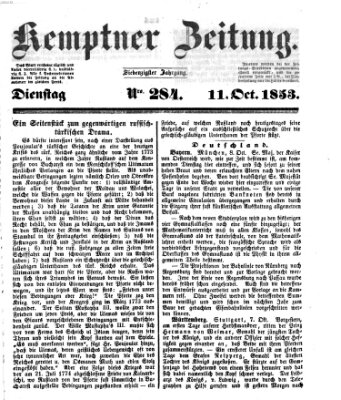 Kemptner Zeitung Dienstag 11. Oktober 1853