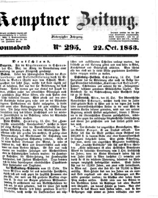 Kemptner Zeitung Samstag 22. Oktober 1853