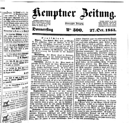 Kemptner Zeitung Donnerstag 27. Oktober 1853